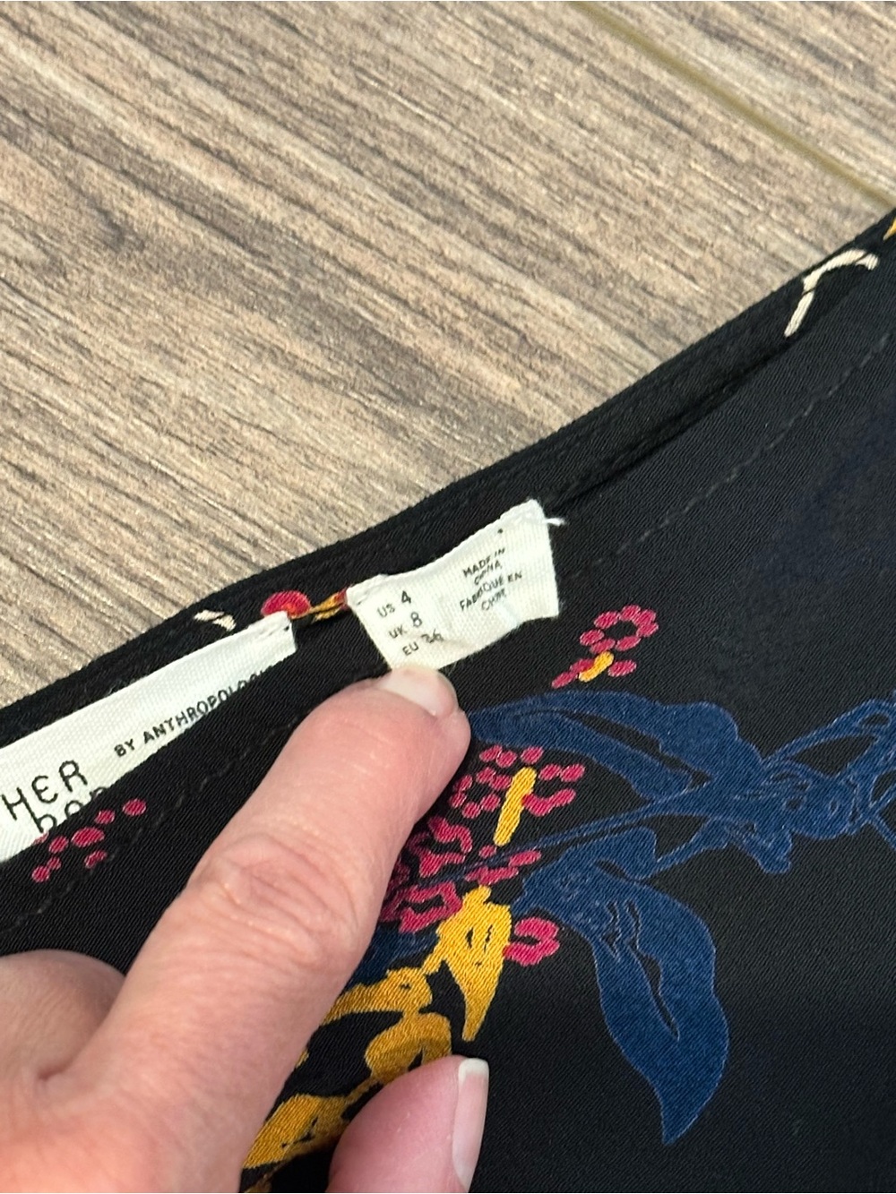 Anthropologie Feather Bone Nara Wide Leg Black Floral Wrap Jumpsuit - Picture 9 of 14